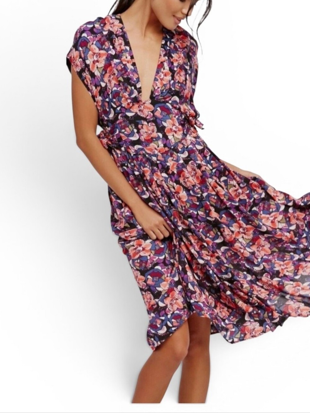 FREE PEOPLE Floral Fitting In Dress - Small